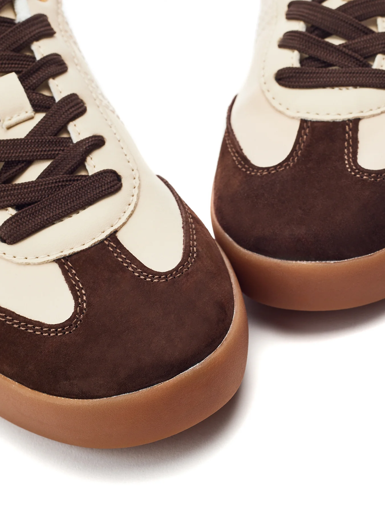 Aromaa Lace-Up Trainers Taupe - Image 4