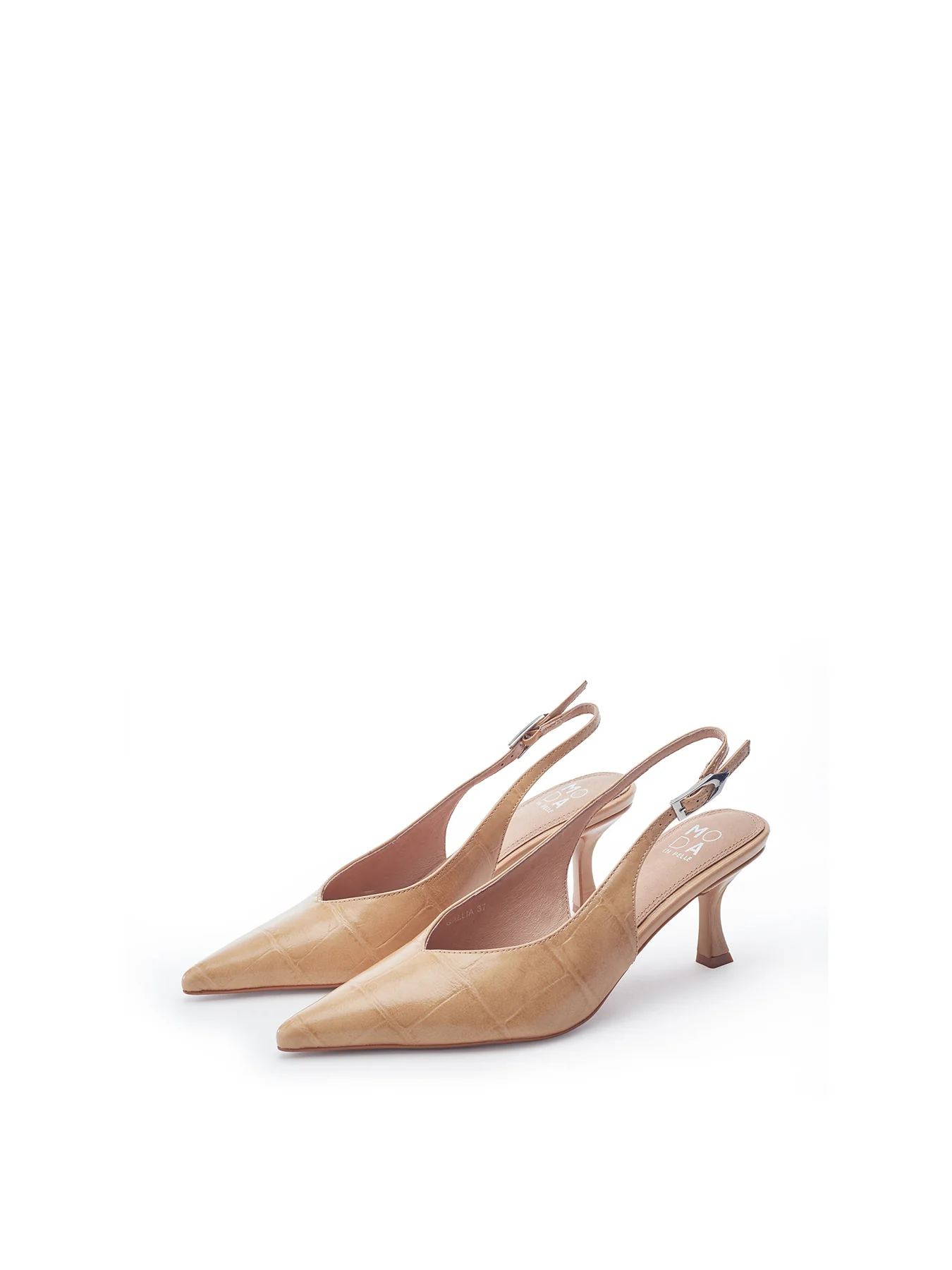 Gallia Leather High Heel Shoes Neutral - Image 2