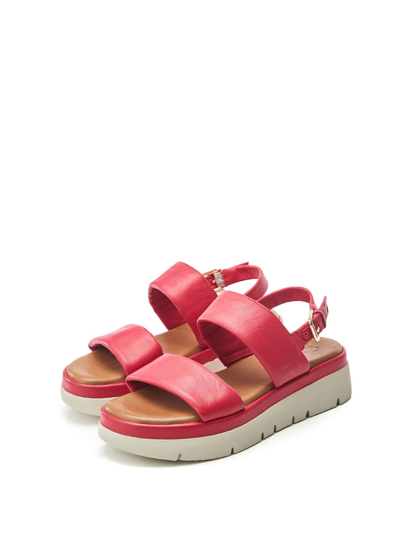 Netty Leather Flat Sandals Pink - Image 2