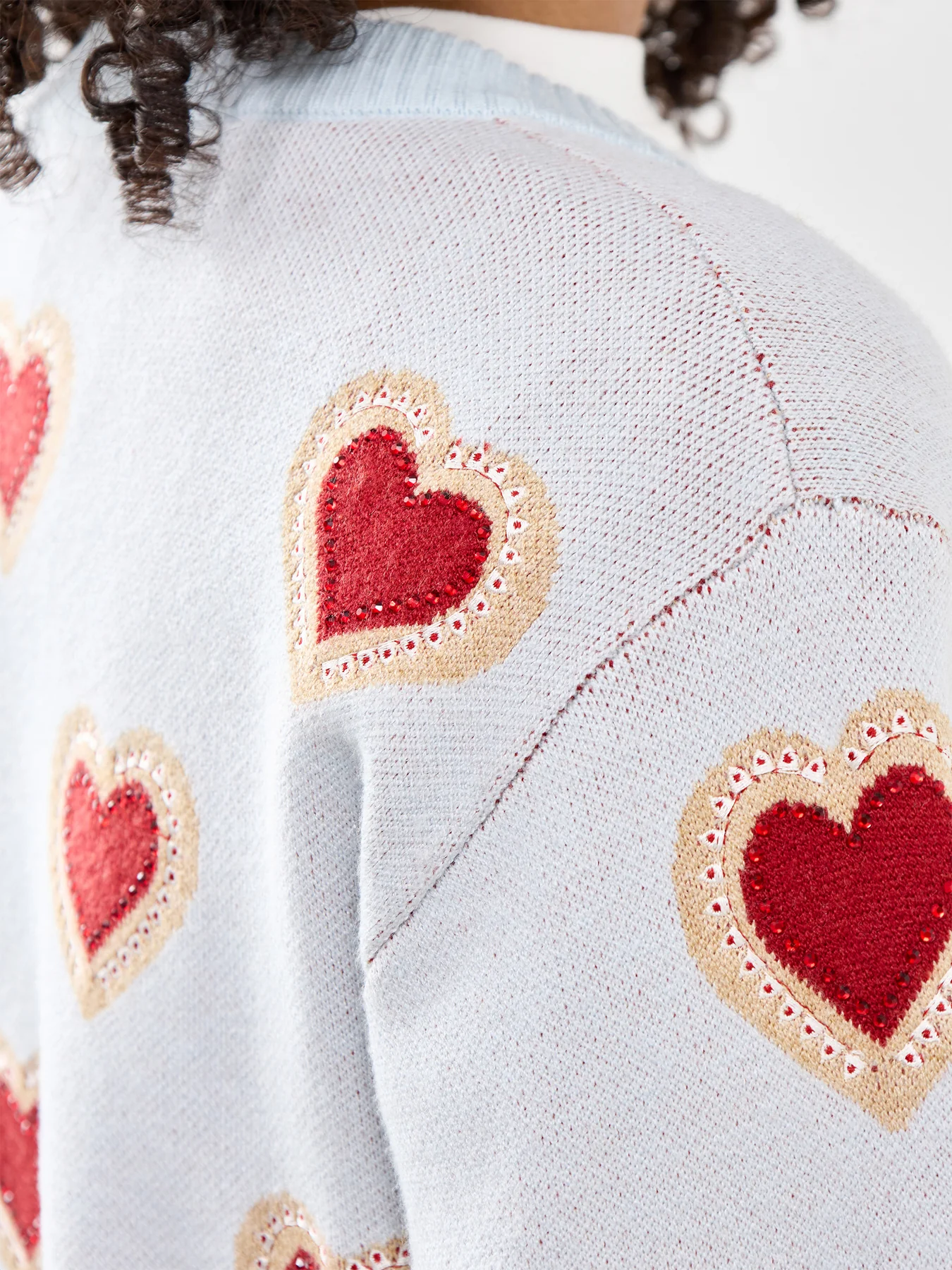 Baby Blue Heart Cardigan Blue - Image 3
