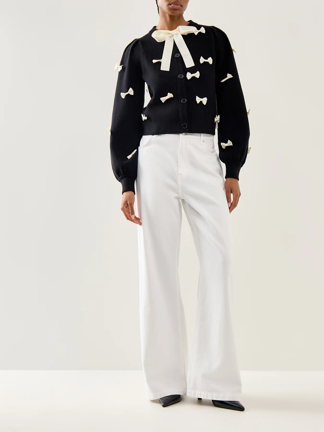 Bow Cardigan Black - Image 2