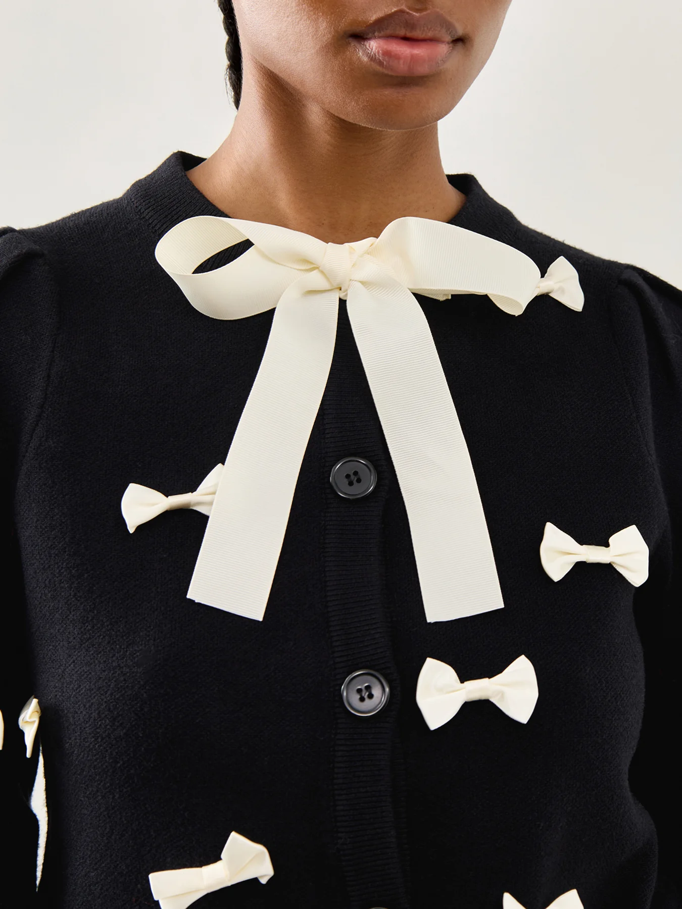 Bow Cardigan Black - Image 3