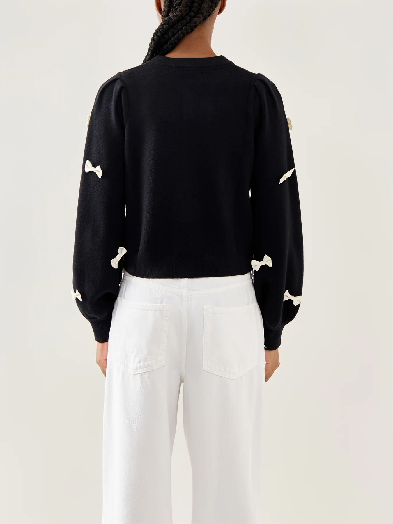 Bow Cardigan Black - Image 5