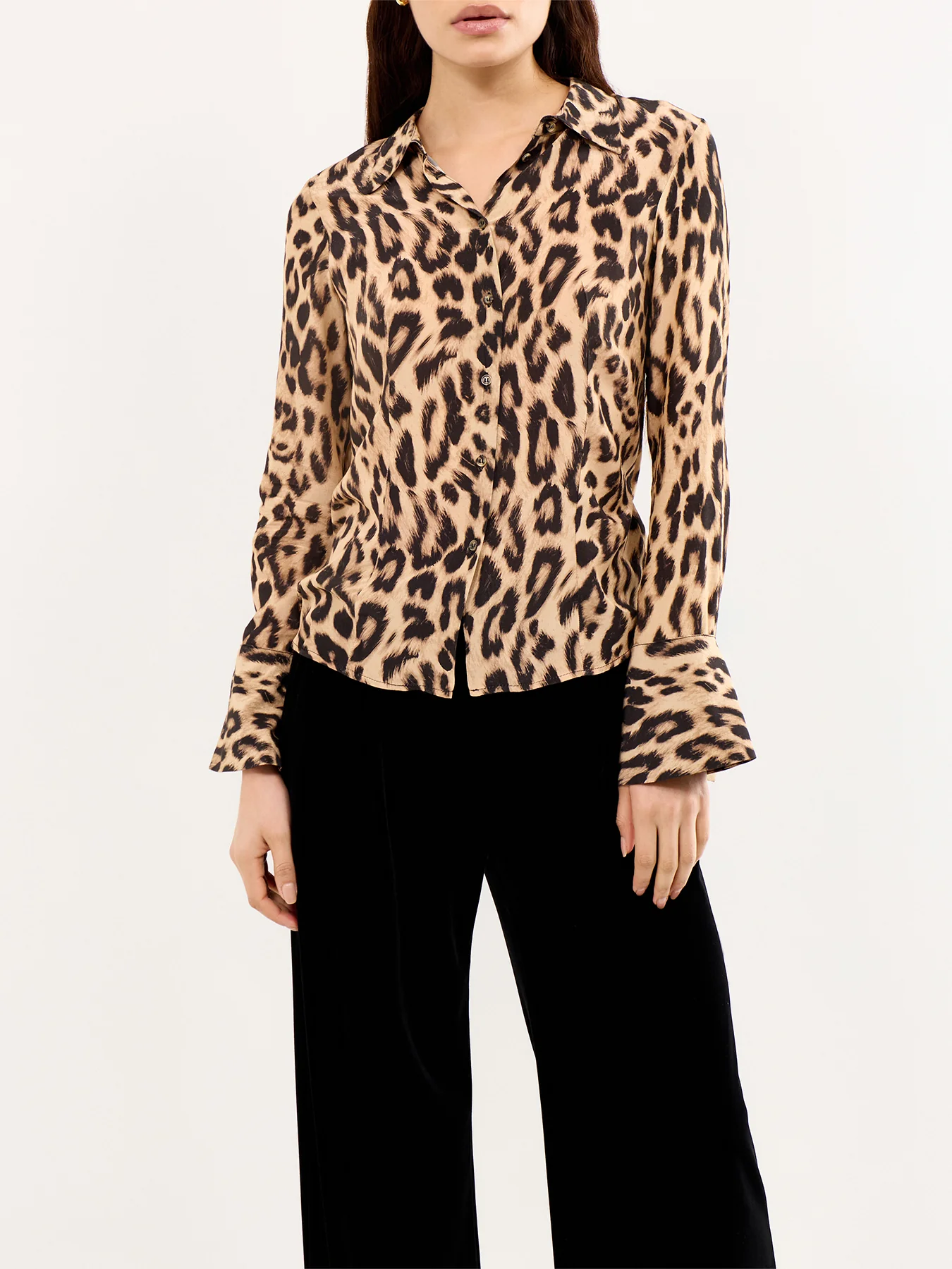 Leopard Long Sleeve Shirt Brown - Image 4