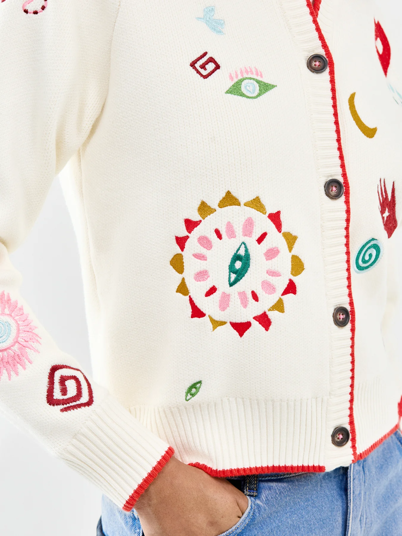 Morocco Charms Cardigan Cream - Image 3