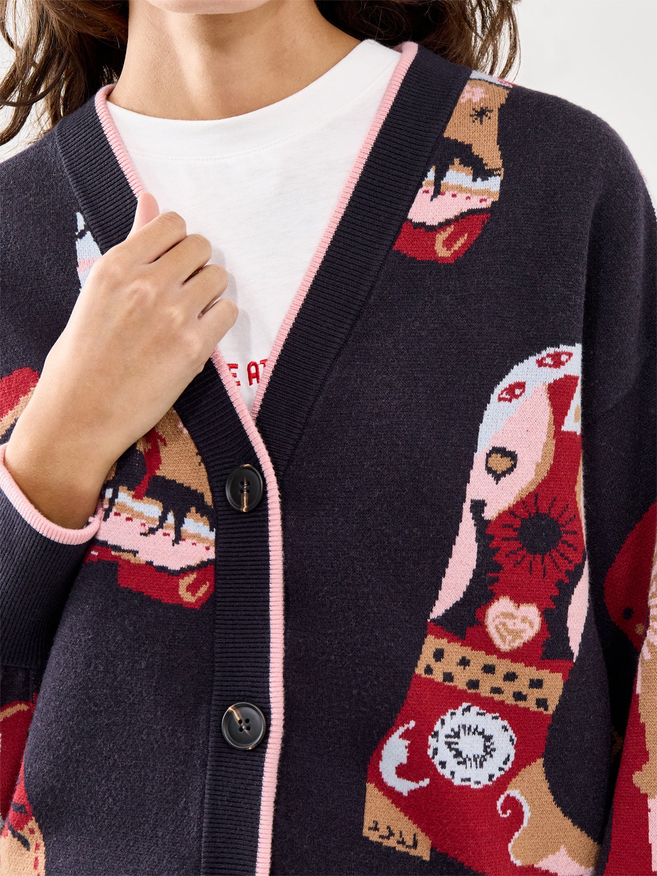 Cowboy Boots Cardigan Navy - Image 3