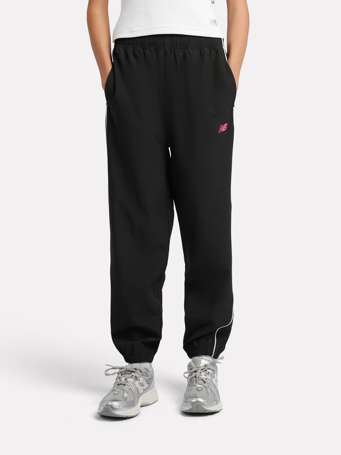 Kids' Piping Track Joggers Black - Image 3