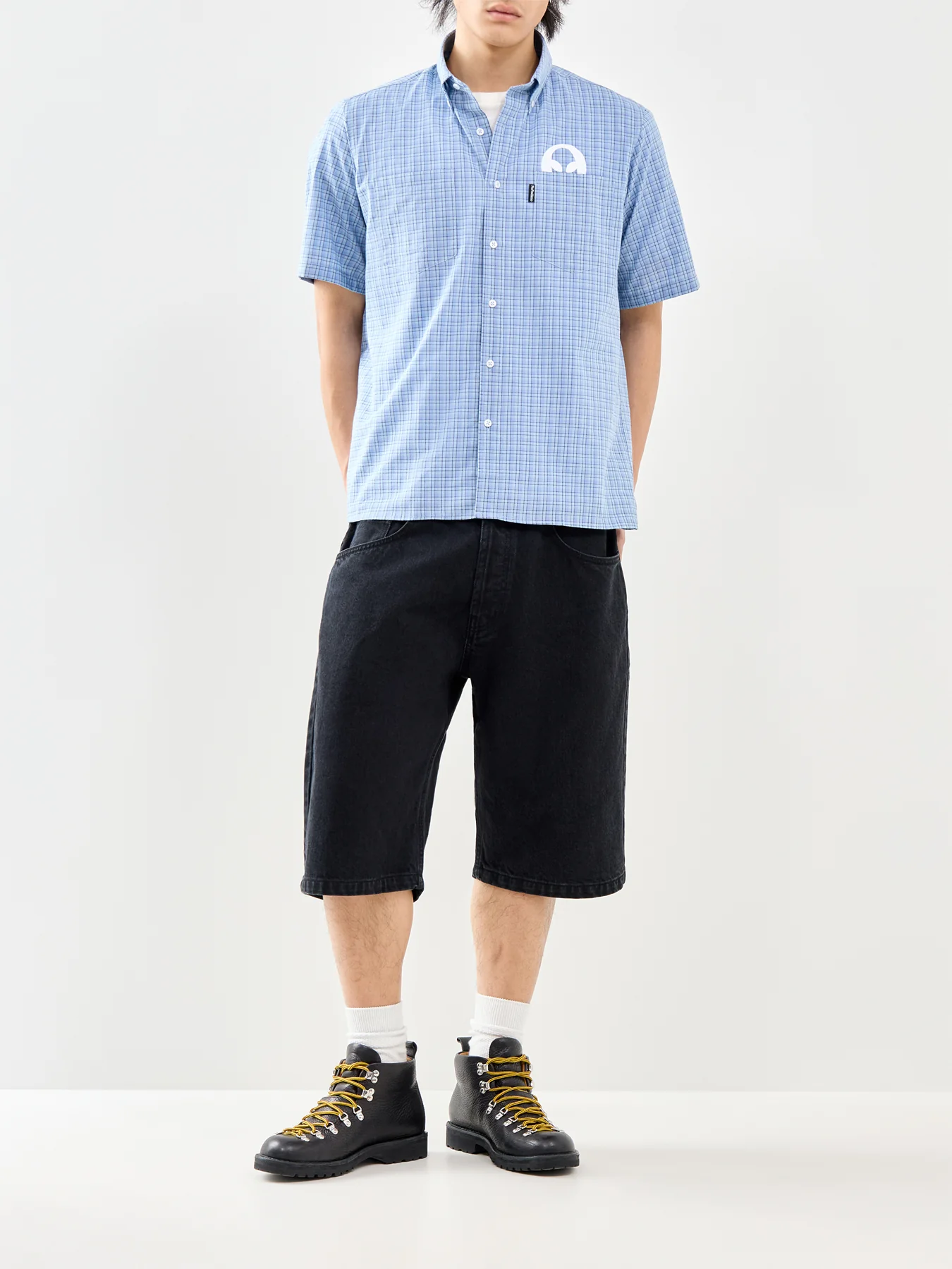 Alien-O Check Short Sleeve Shirt Blue - Image 2