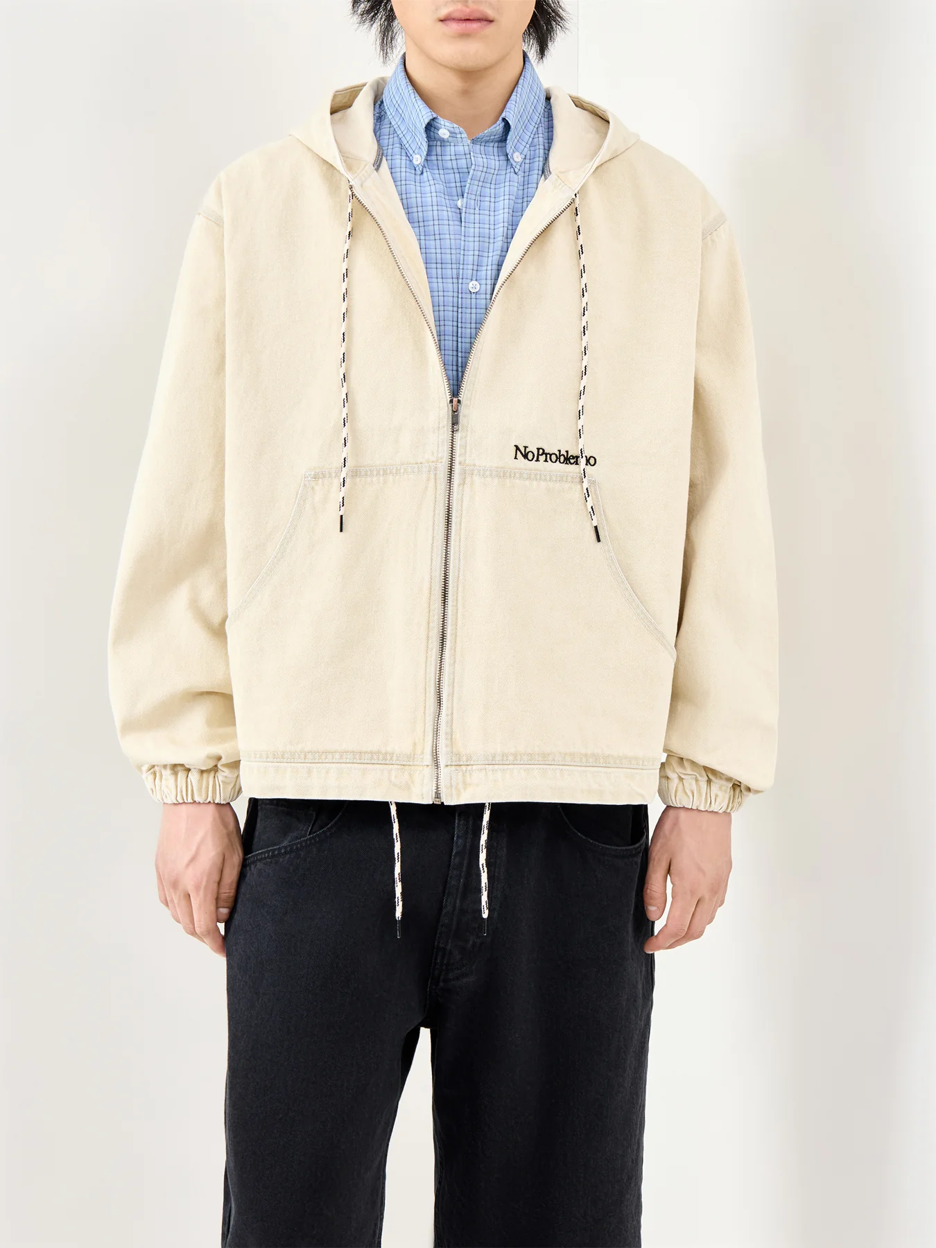 Workwear Denim Jacket Beige - Image 4