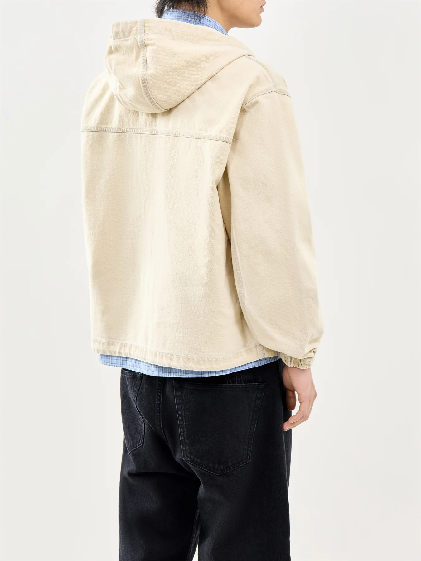 Workwear Denim Jacket Beige - Image 5