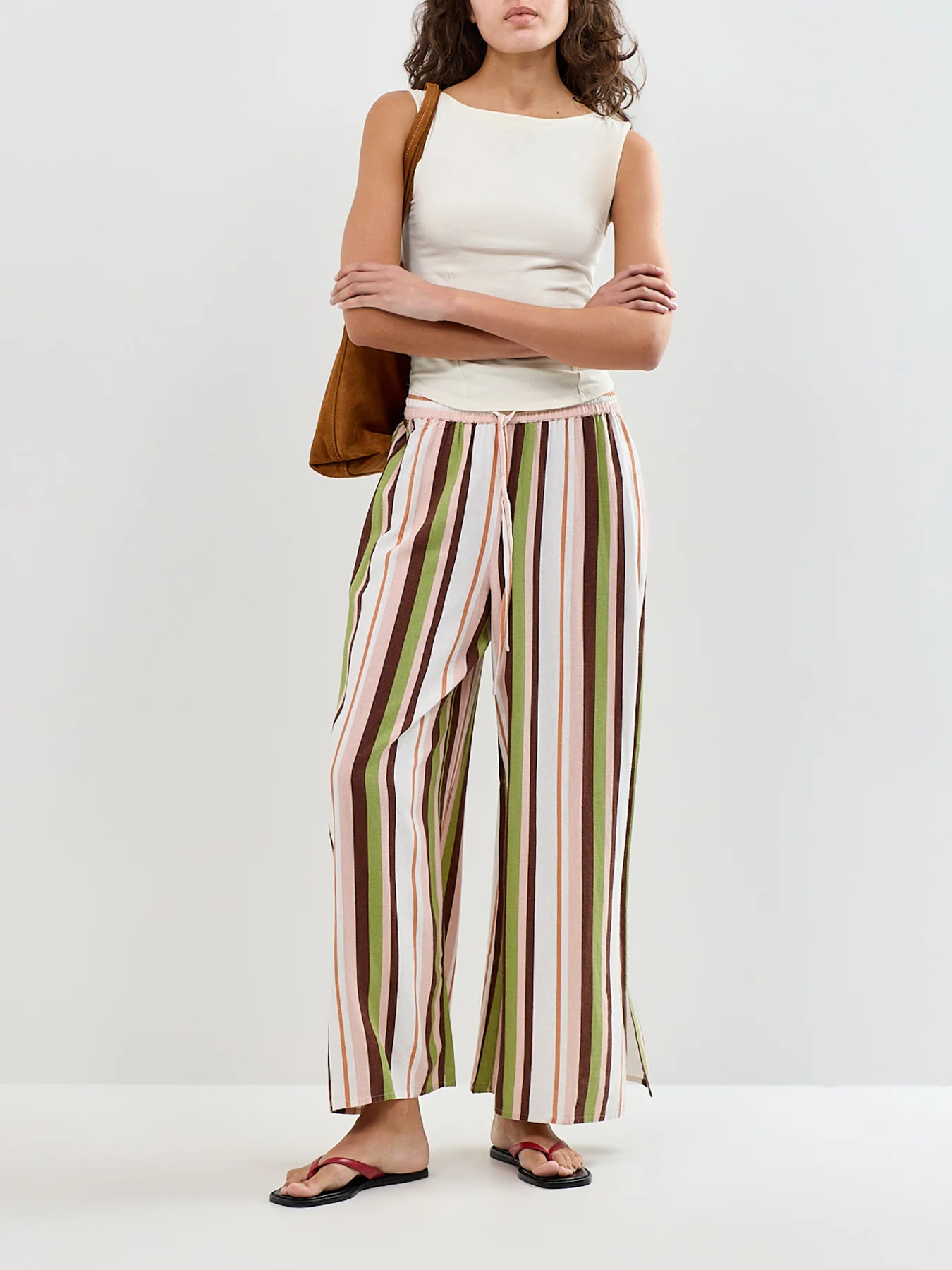Elstow Wide Leg Trousers Striped - Image 2