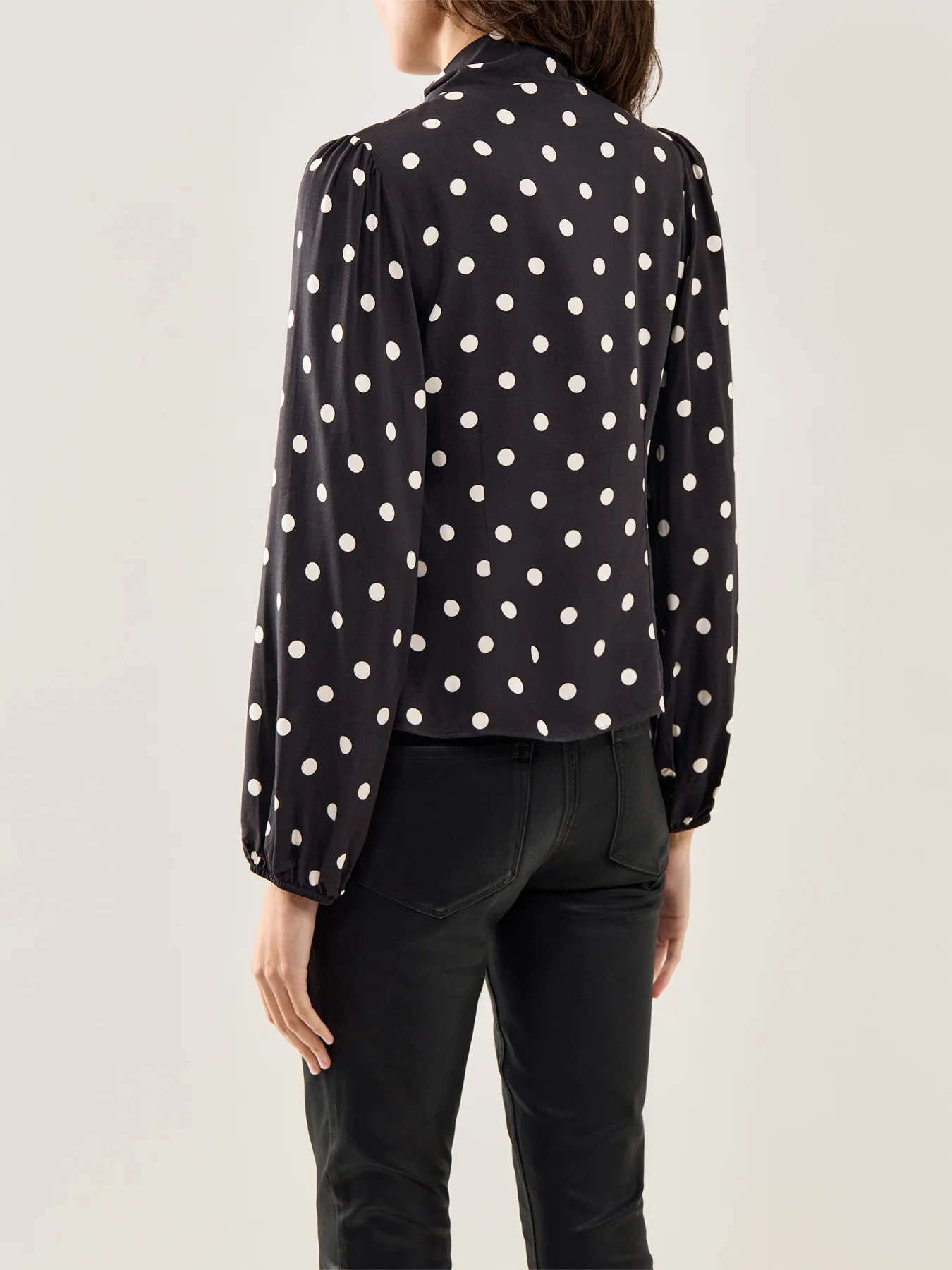 Neck Tie Detail Blouse Navy - Image 5
