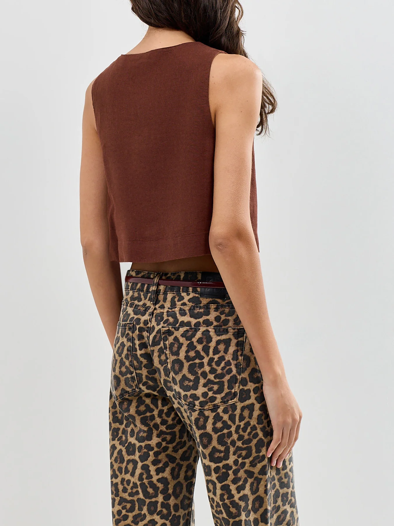 Sammie Button Front Tank Brown - Image 5