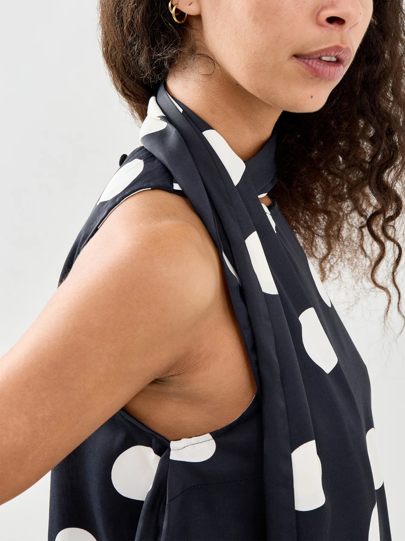 Scarf Detail Tank Top Navy - Image 3