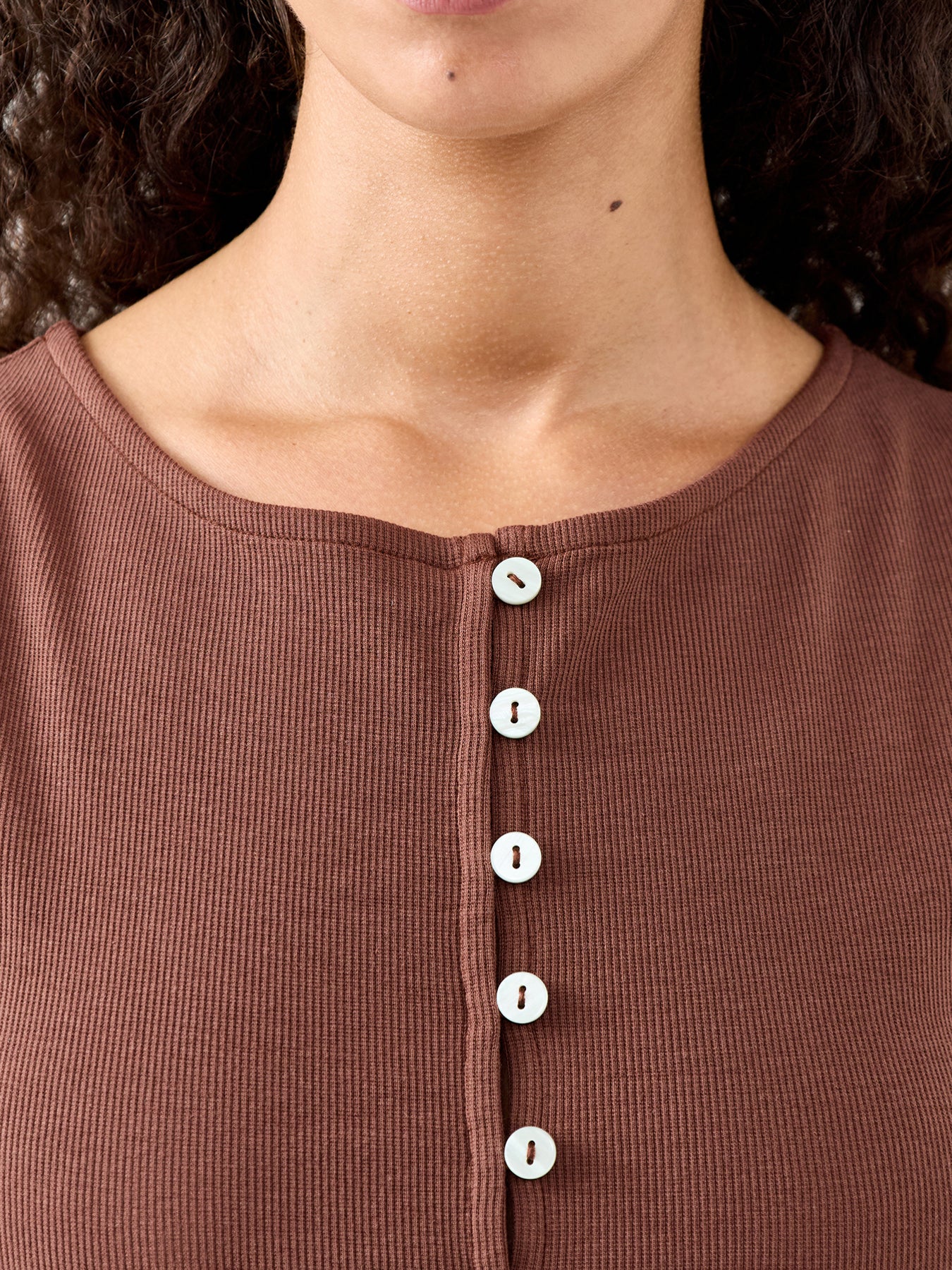 Slash Neck Cropped Waistcoat Brown - Image 3