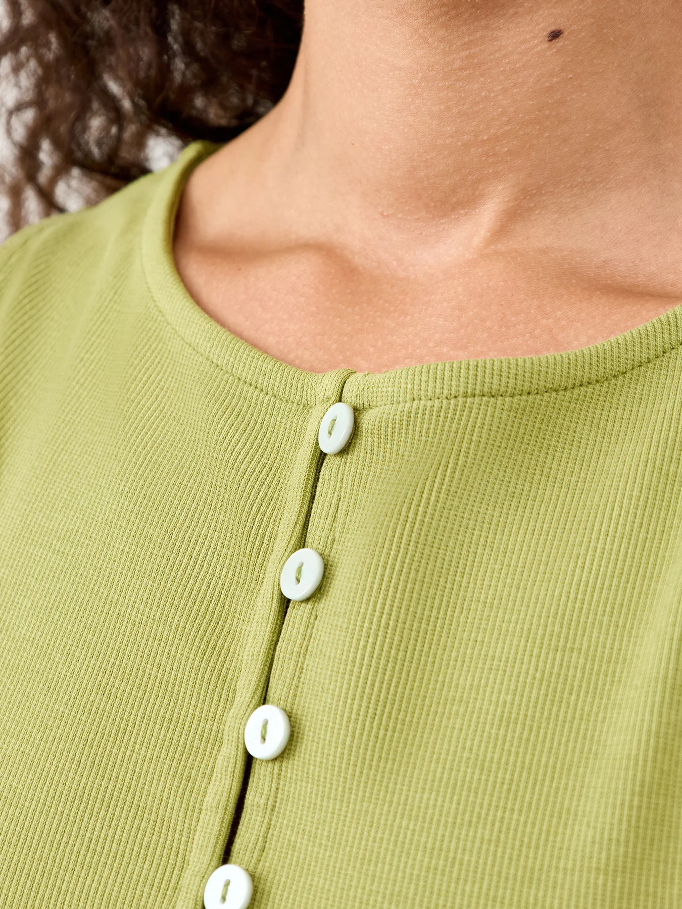 Slash Neck Cropped Waistcoat Green - Image 3