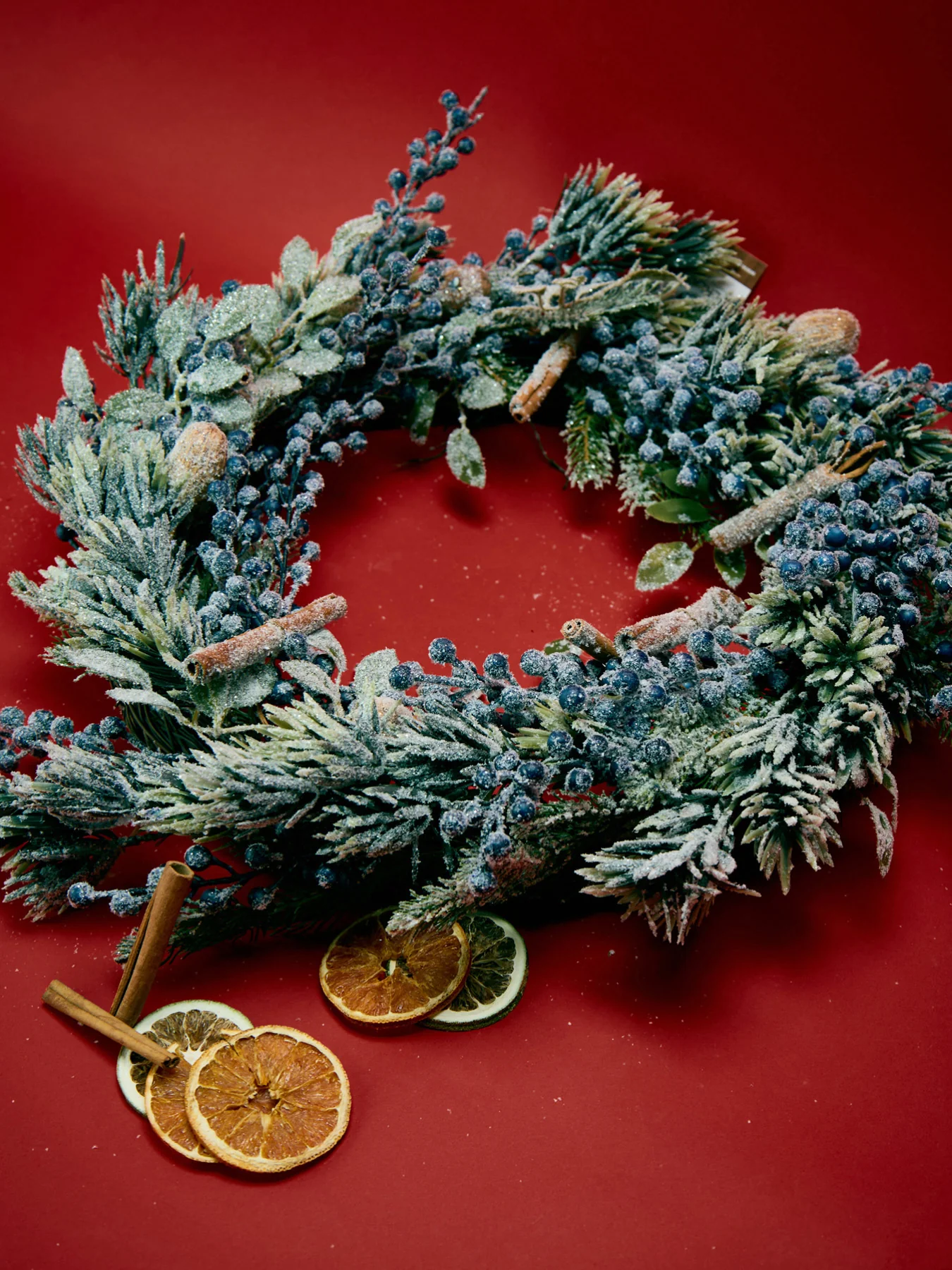 Berry Wreath Frosted Blue Berries Indoor - Image 2