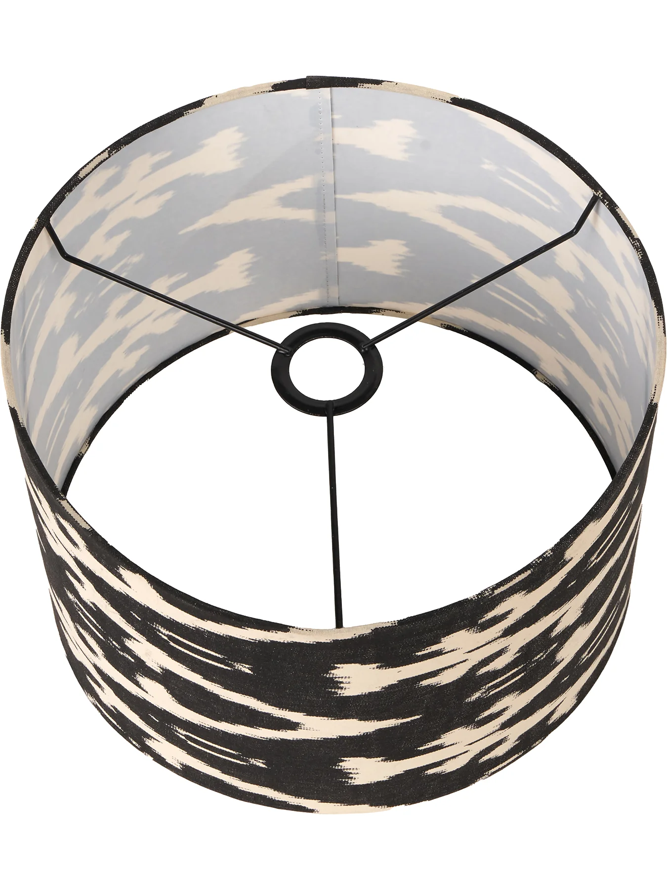 Ikat Cylinder Lamp Shade 40cm Black - Image 3
