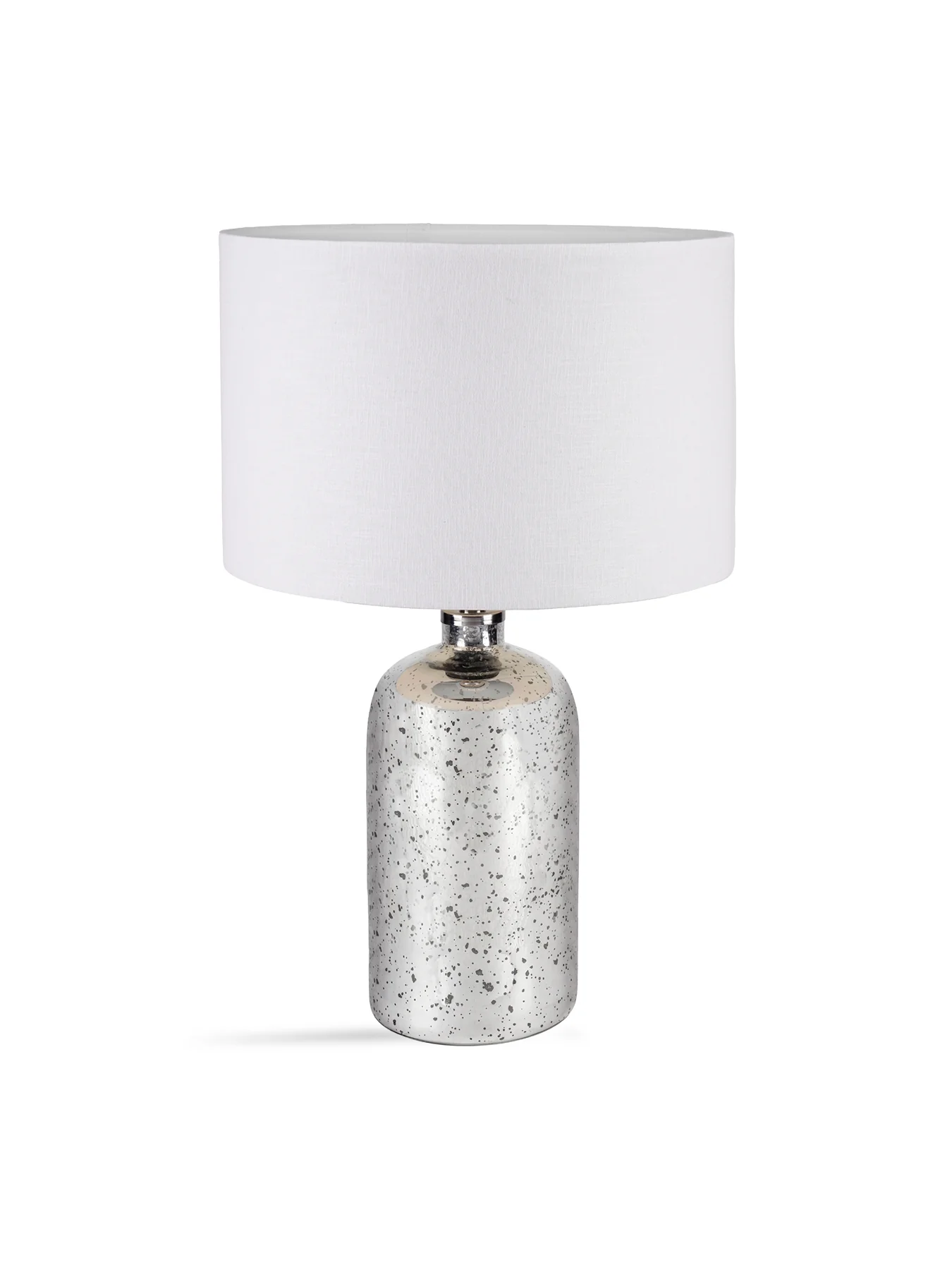 White Linen Drum Shade White 40cm