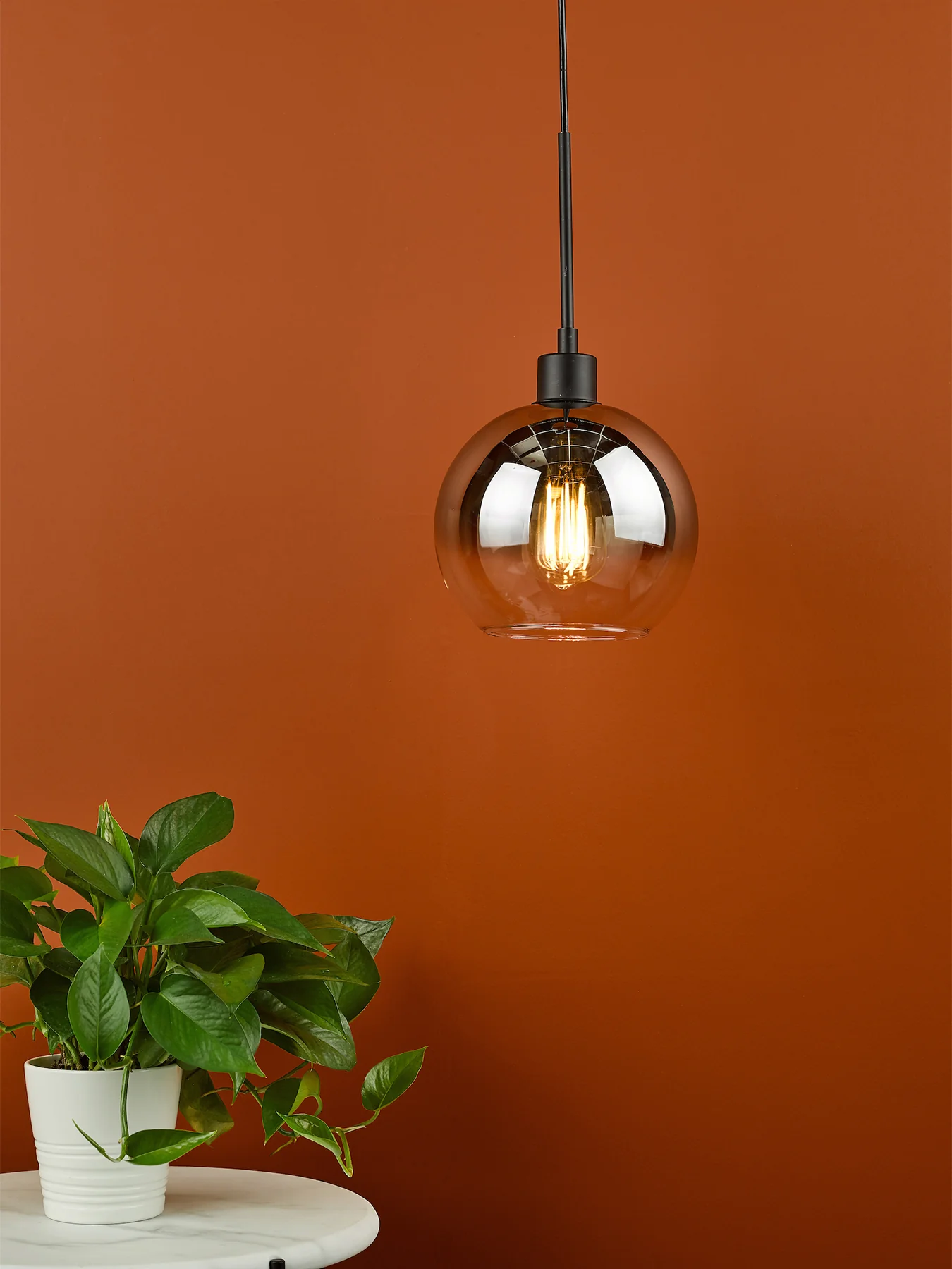 Lycia Ombre Glass Single Pendant Light Black - Image 6