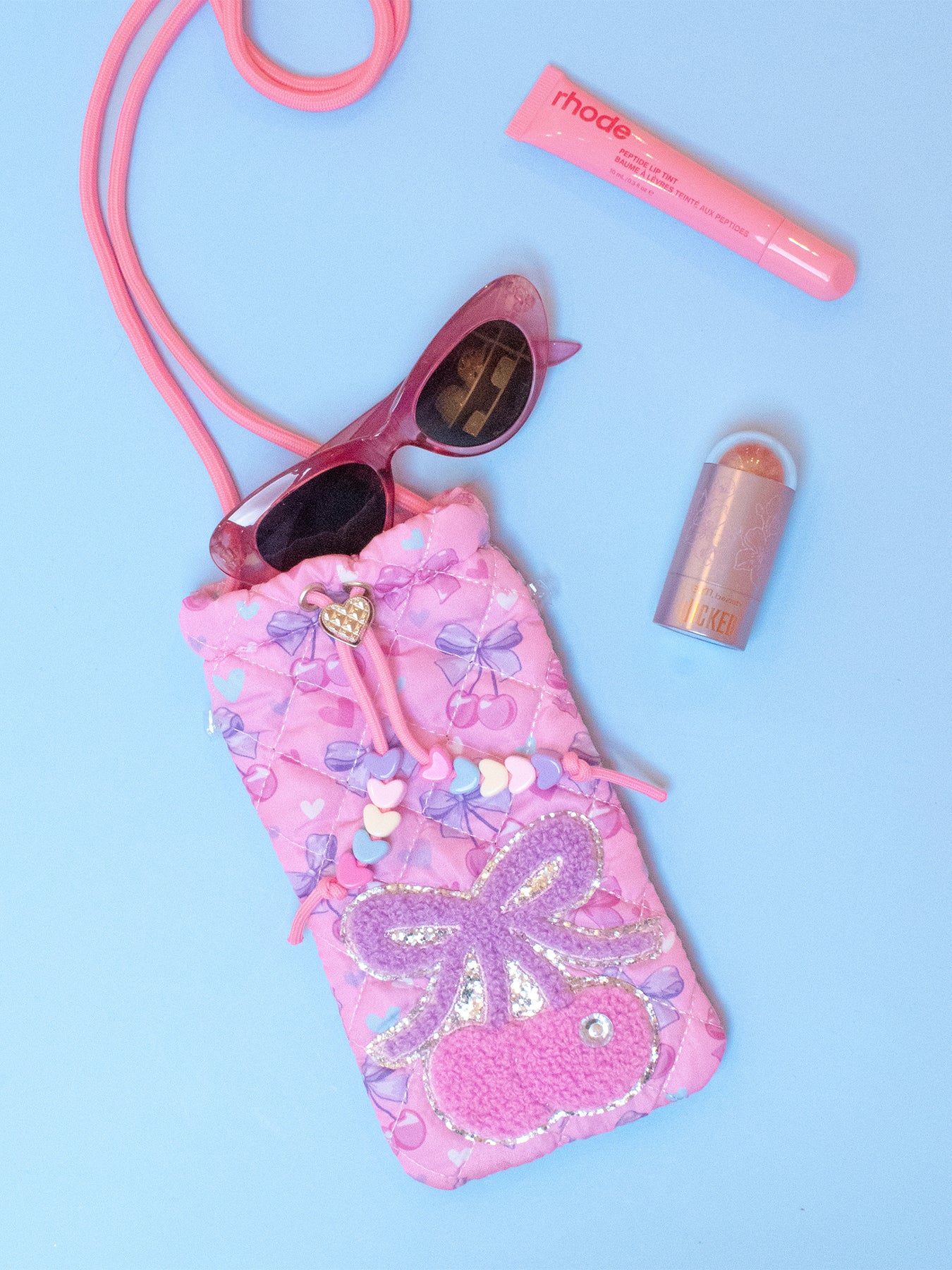 Kids' Cherry Drawstring Case And Sunglasses Set Multi - Image 2