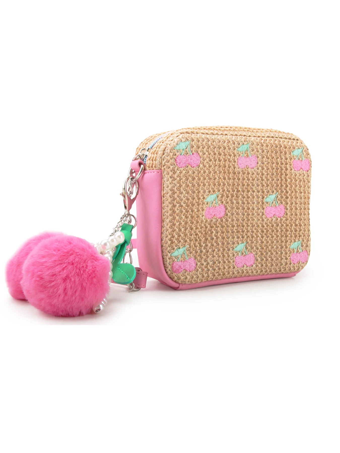Kids' Cherry Straw Crossbody Bag Multi - Image 2