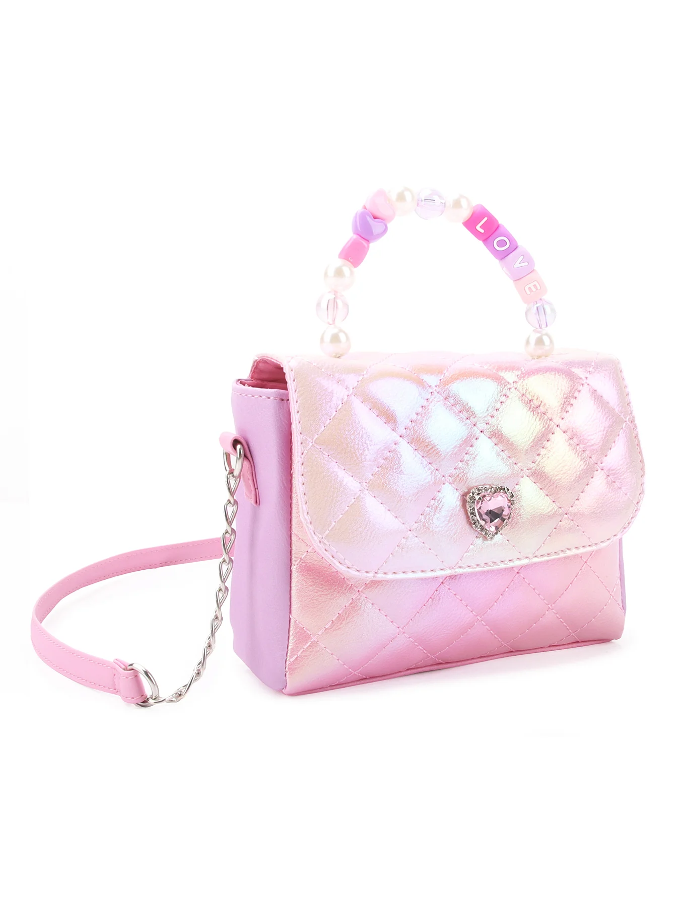 Kids' Heart Quilted Crossbody Bag Multi - Image 2
