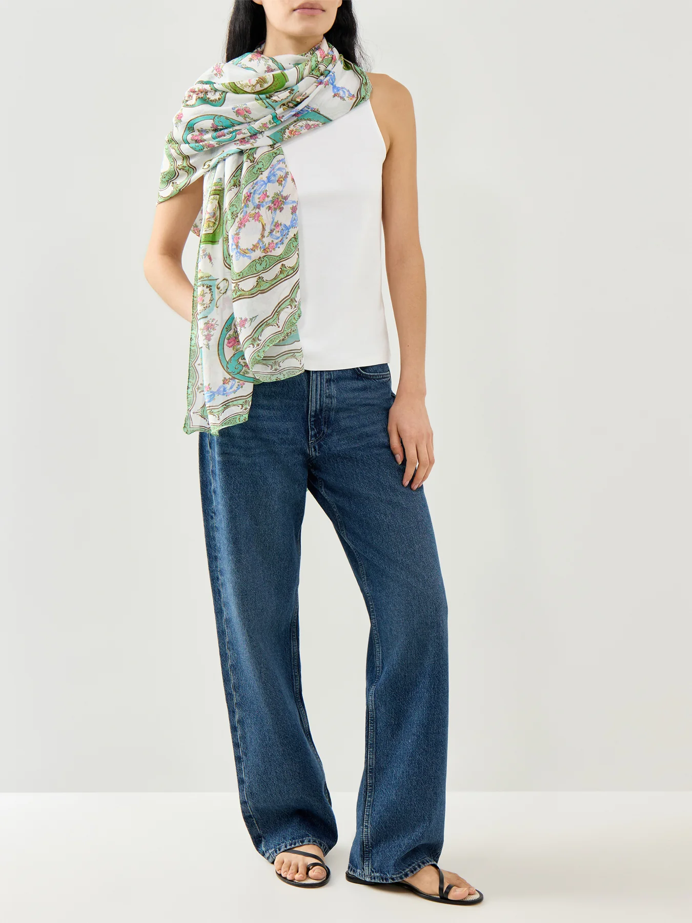 Afternoon Tea Scarf Green - Image 2