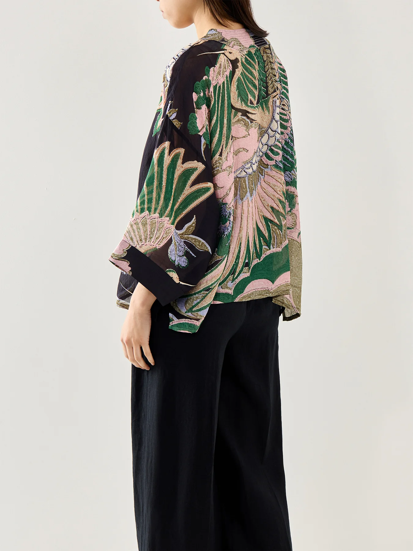 Crane Short Kimono Emerald - Image 5