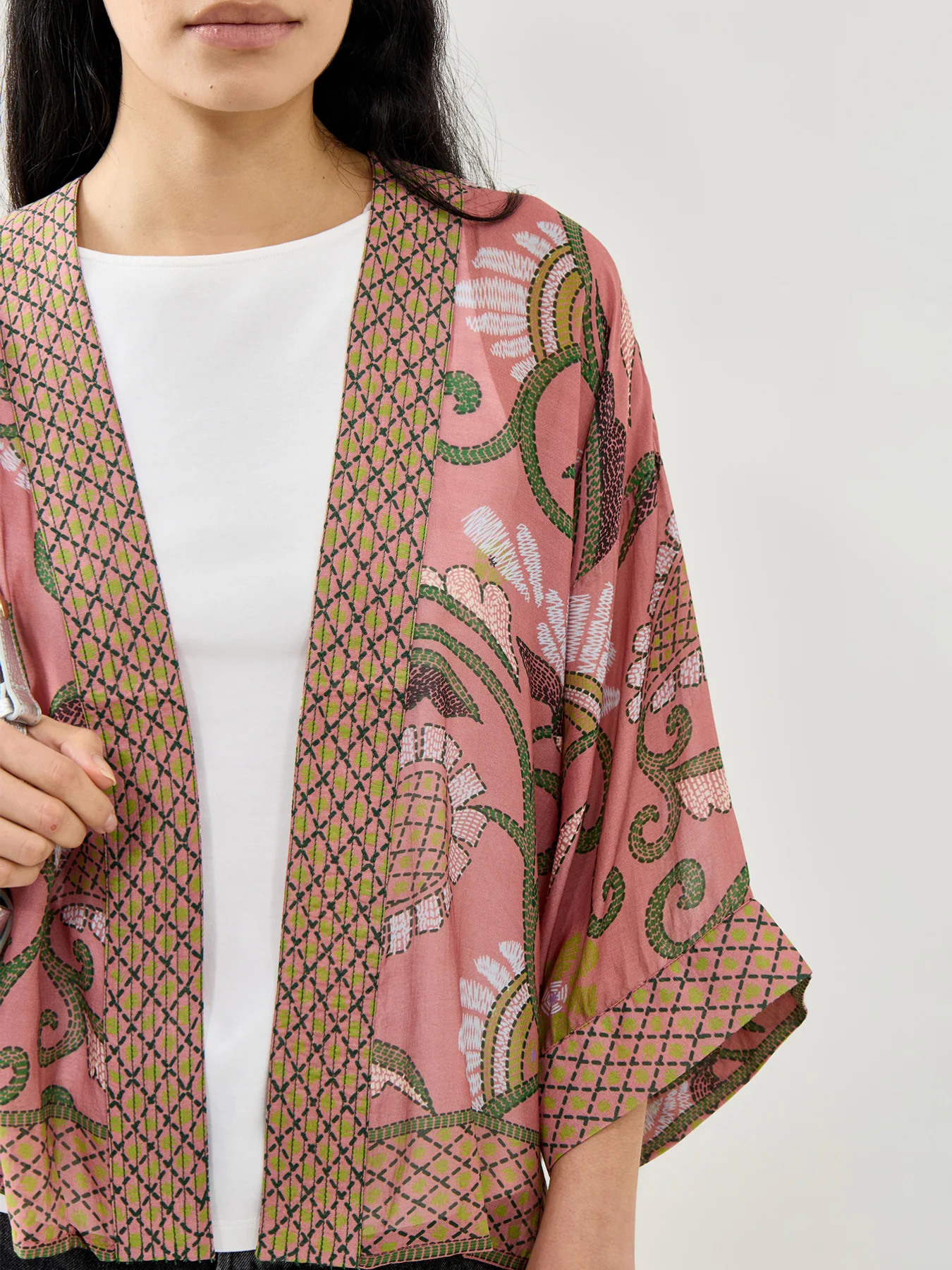 Giant Kantha Dusk Short Kimono Navy - Image 3