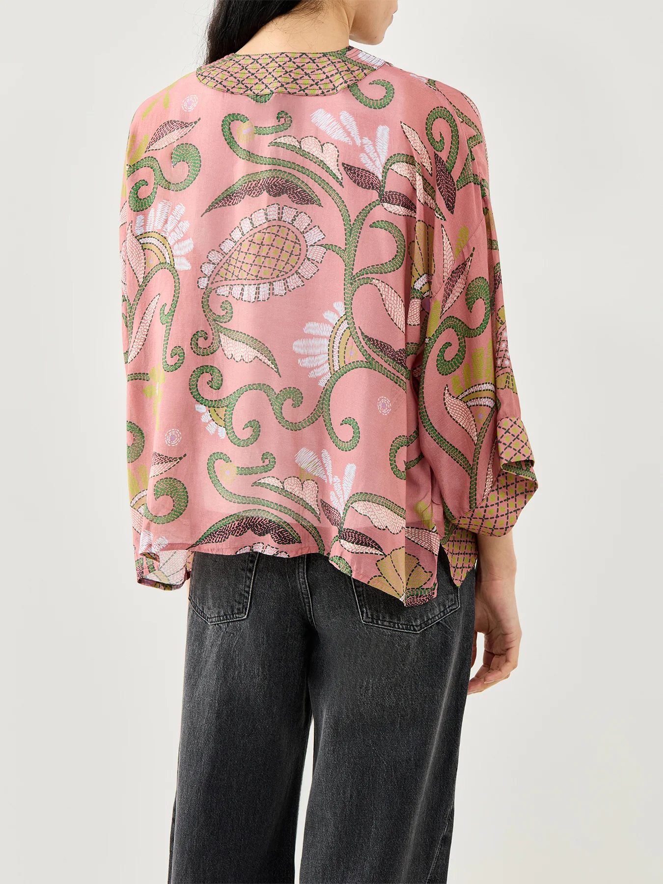 Giant Kantha Dusk Short Kimono Navy - Image 5