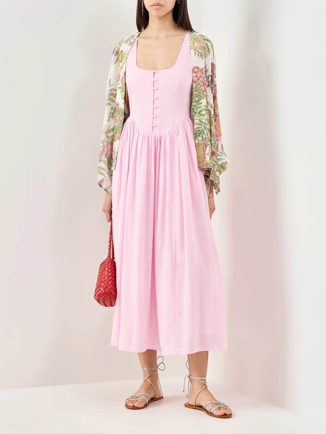 Boho Gardens Print Kimono Cream - Image 2