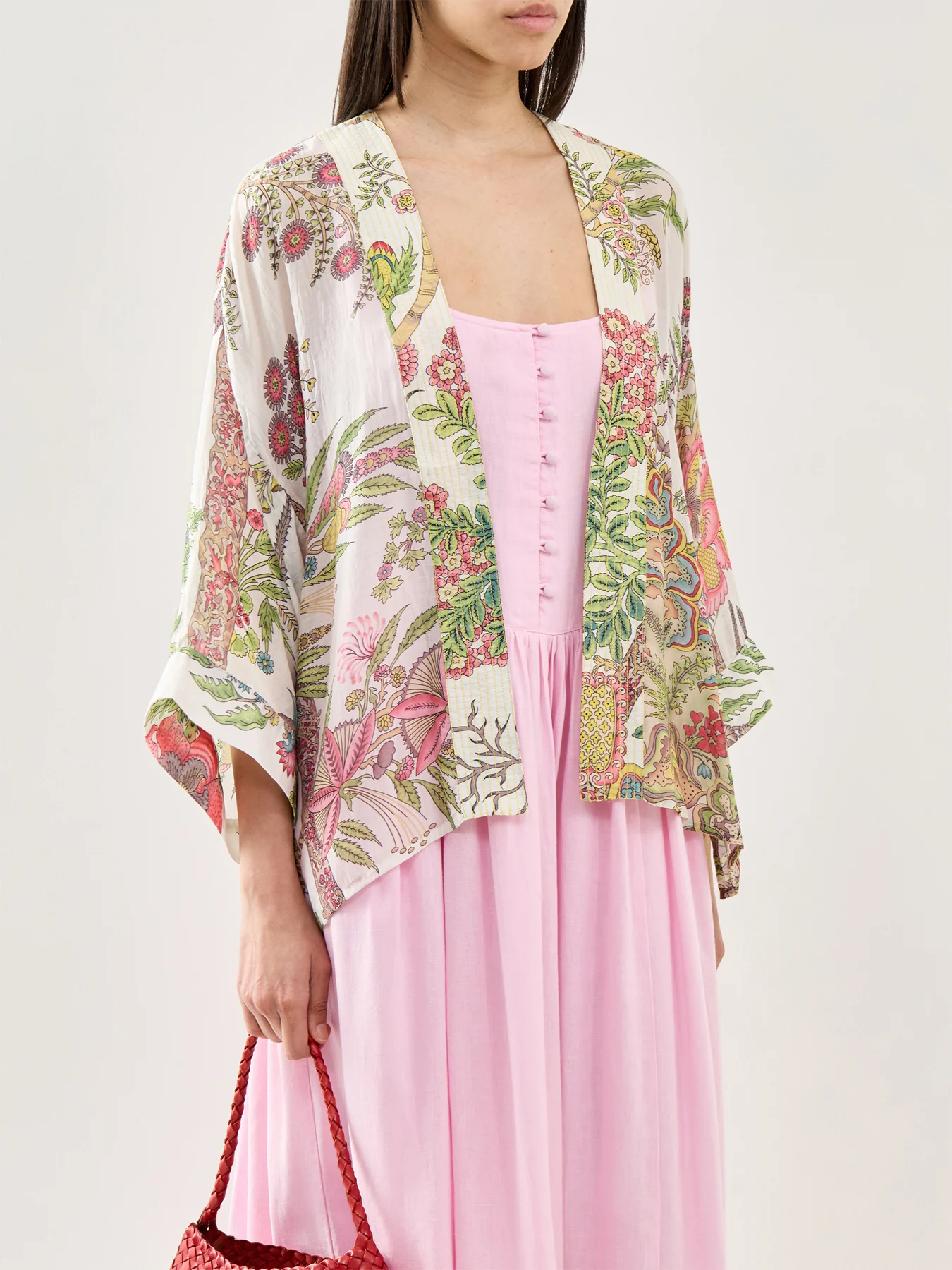 Boho Gardens Print Kimono Cream - Image 4