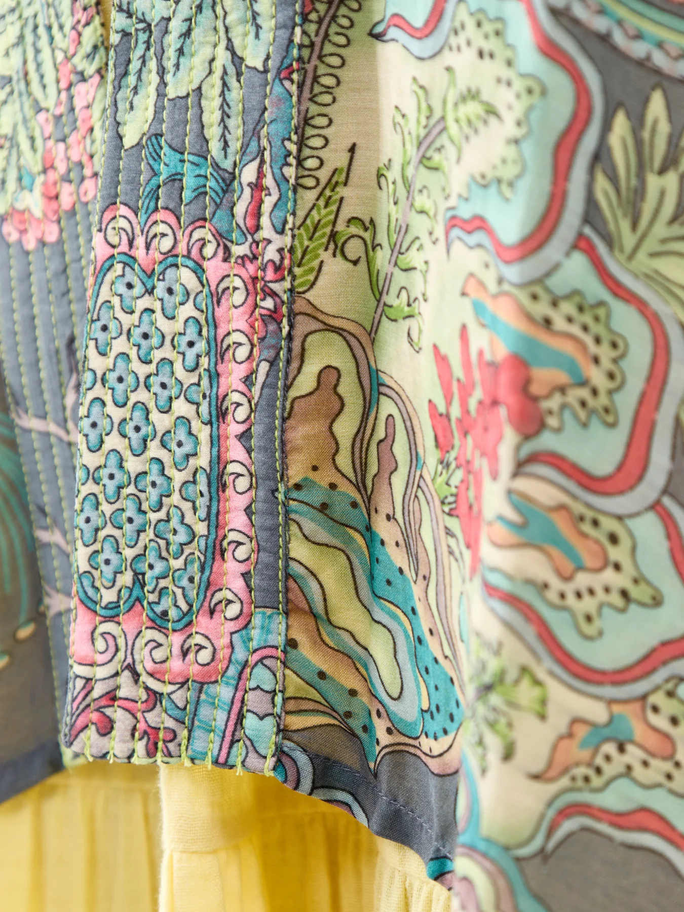 Boho Gardens Print Kimono Grey - Image 3