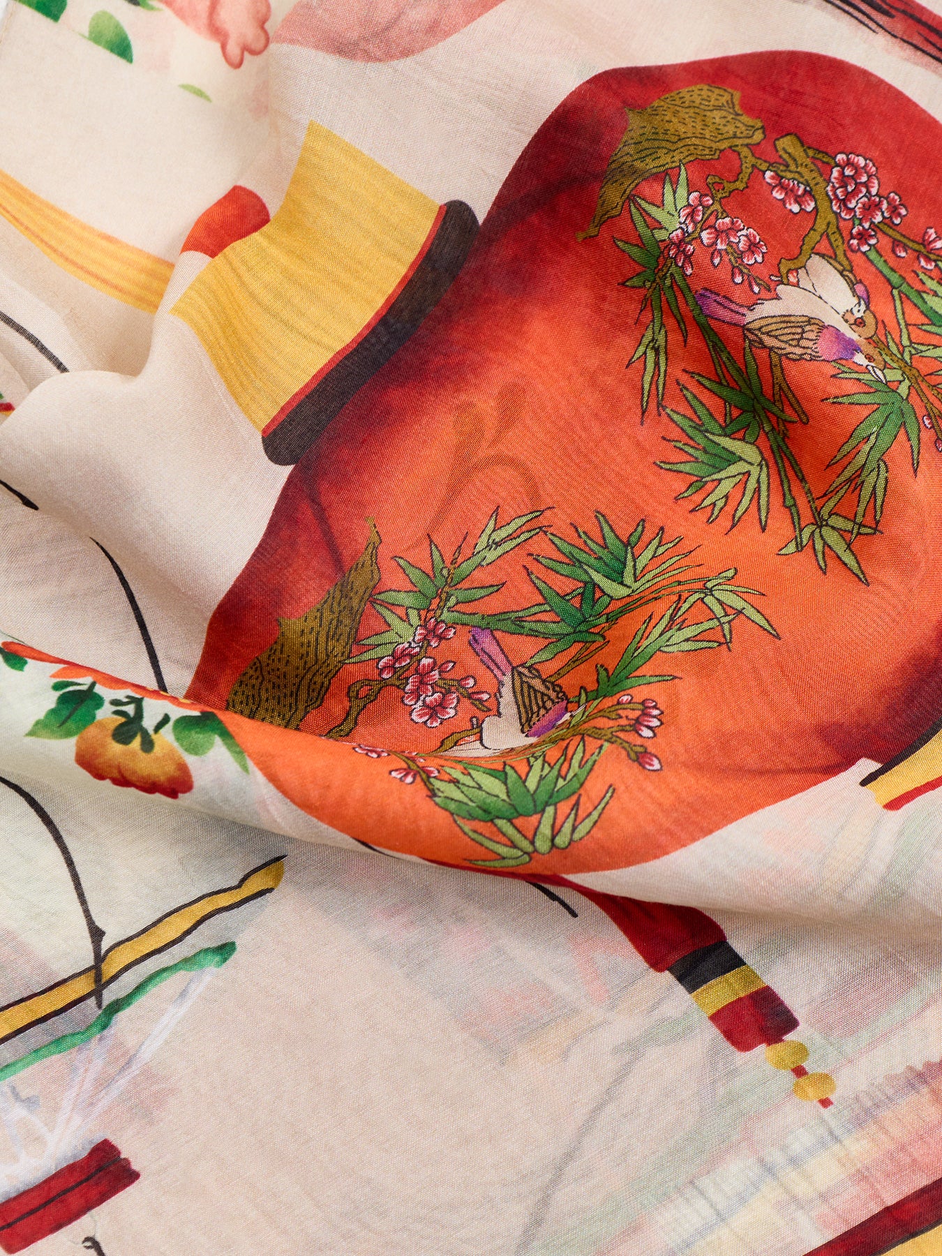 Lanterns Print Scarf Red - Image 3