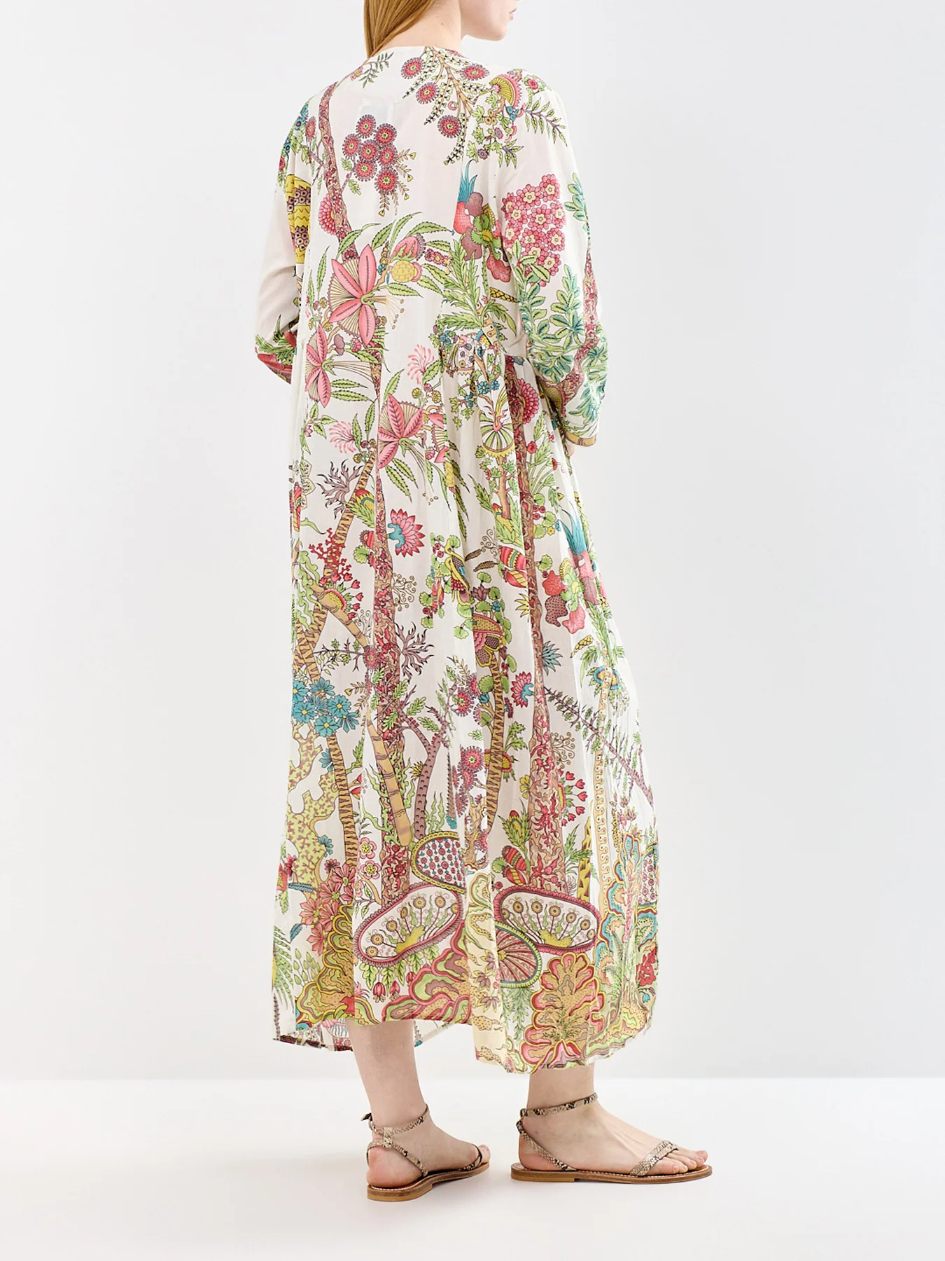 Pinch Pleat Midi Dress Ecru - Image 5