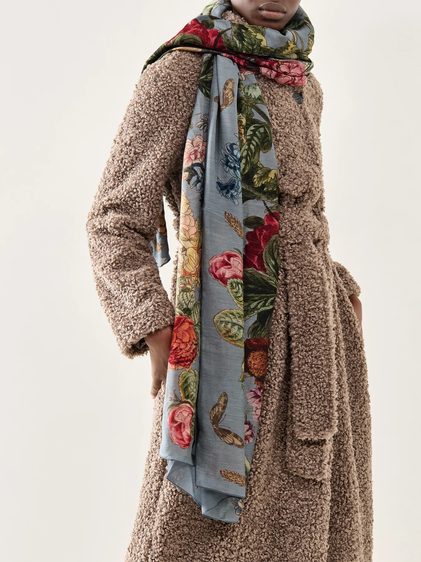 Primula Print Scarf Slate - Image 2