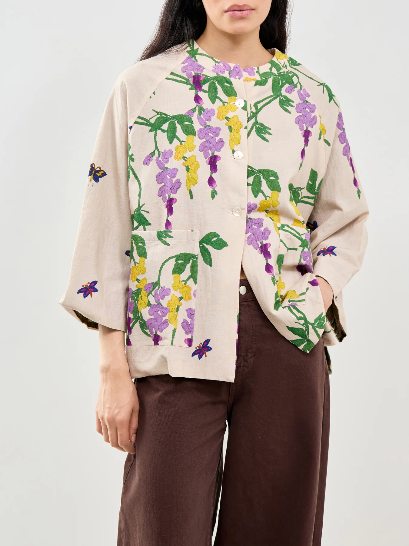 Wisteria Print Shirt Lilac - Image 4