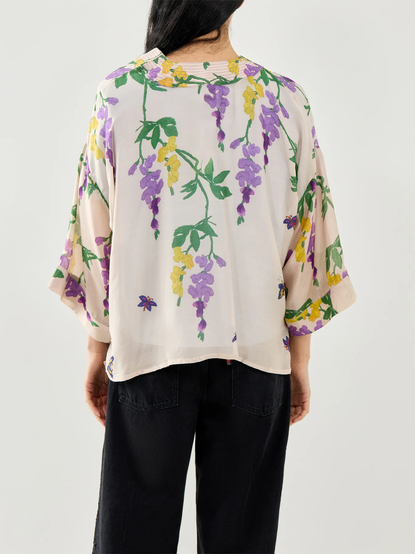 Wisteria Lilac Short Kimono Lilac - Image 5