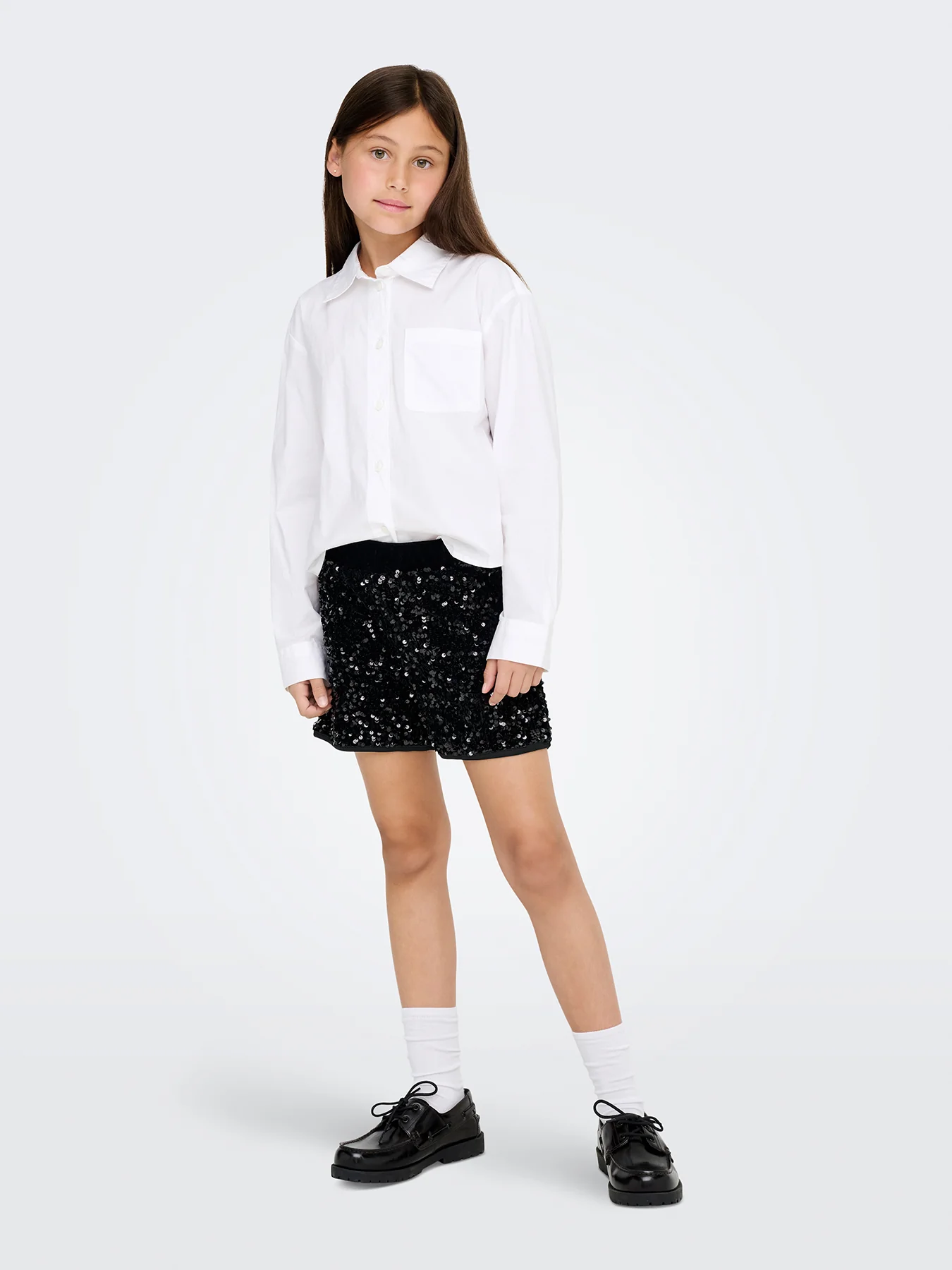 Girls’ Confidence Sequin Shorts Black - Image 2