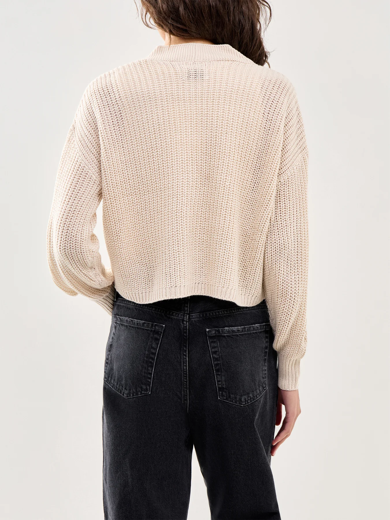 Long Sleeve Knit Cardigan Beige - Image 5