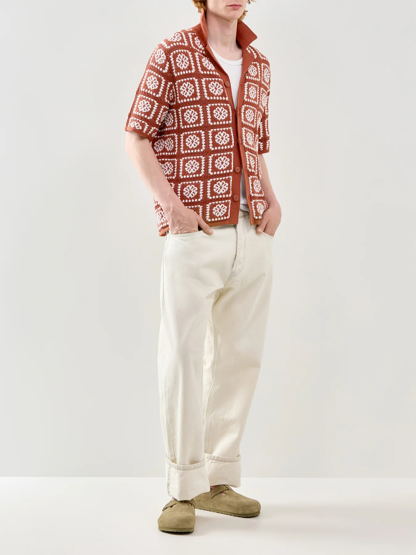 Relaxed Short Sleeve Shirt Cream - Image 2