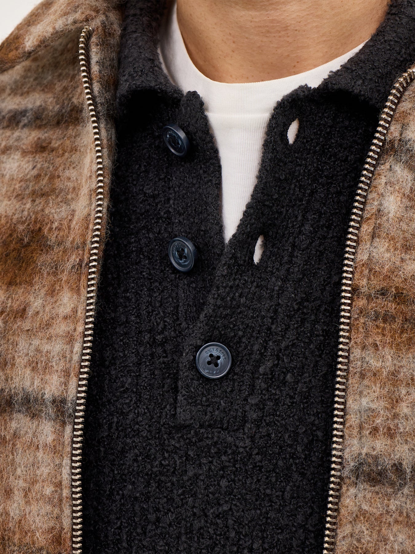 Onsdale Relaxed Long Sleeve Polo Knit Black - Image 3