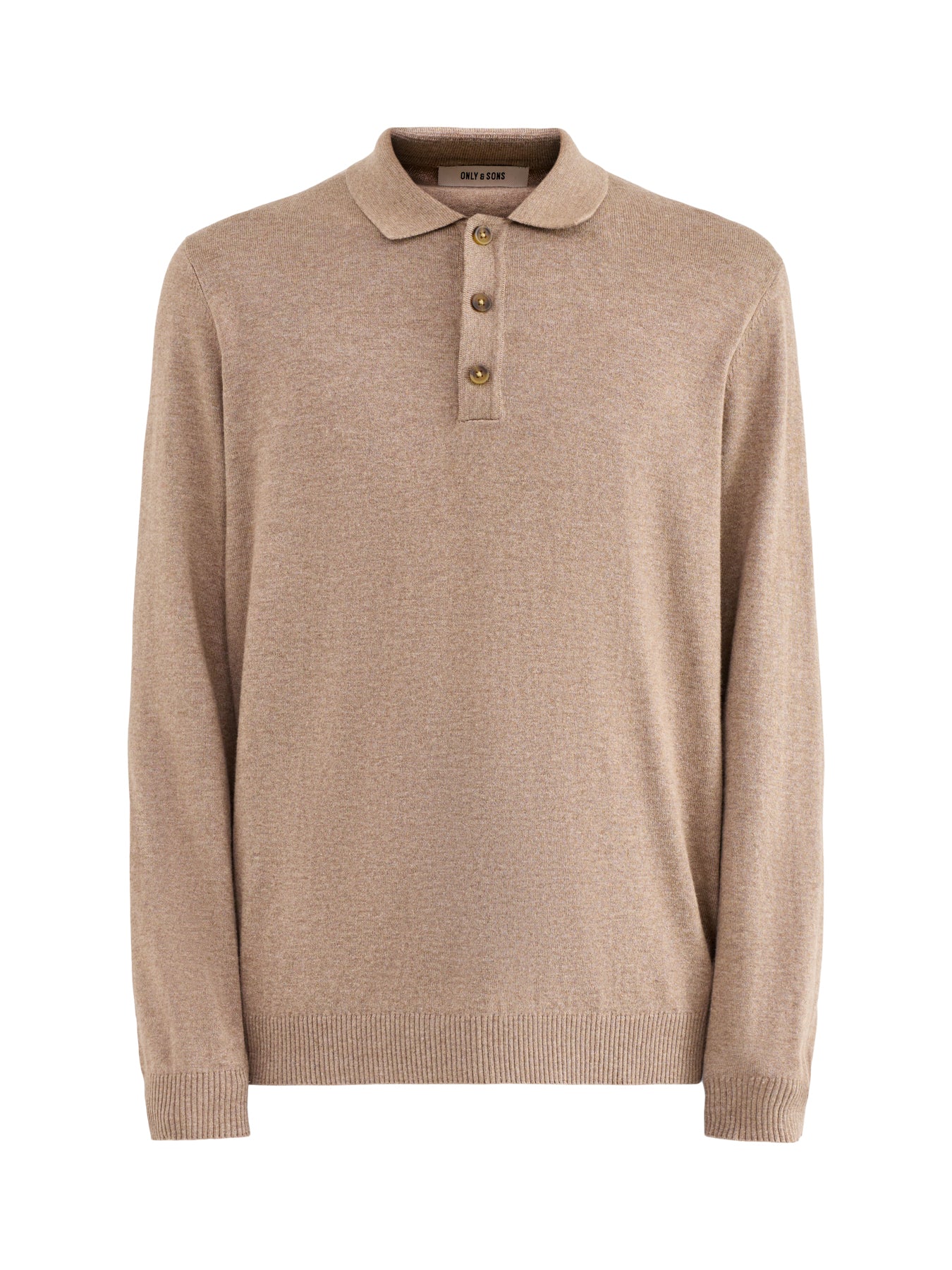 Loui Long Sleeve Polo Shirt Beige