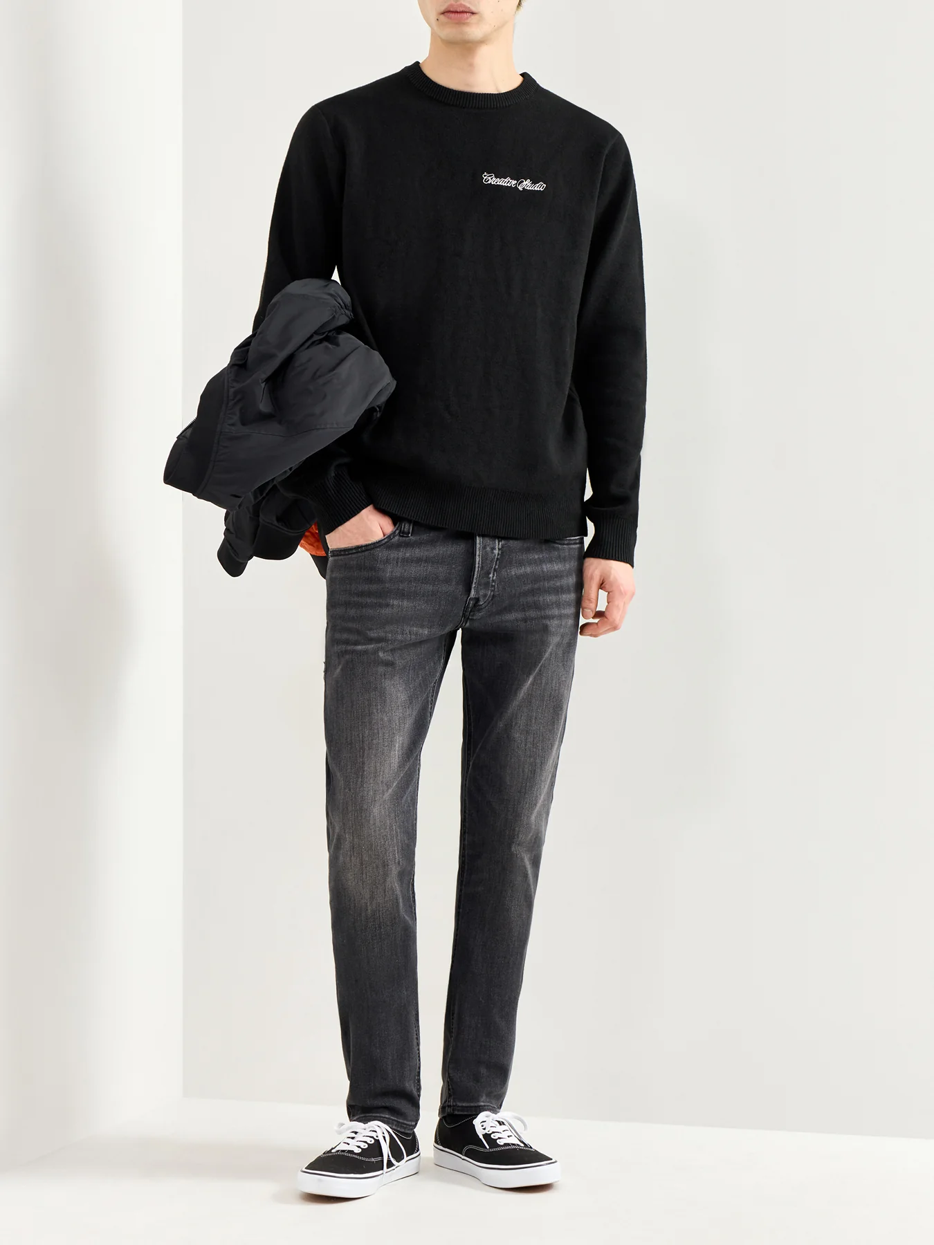 Crew Neck Knit Black - Image 2