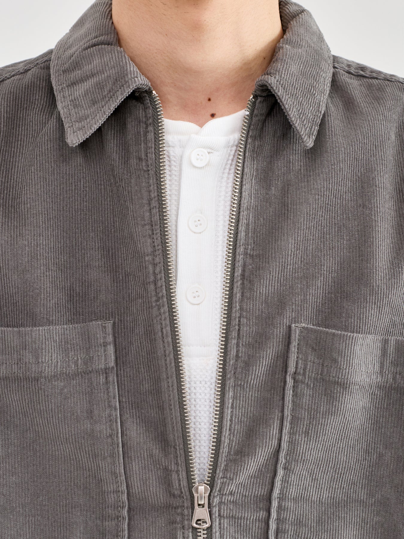 Stobie Long Sleeve Henley T-Shirt White - Image 3
