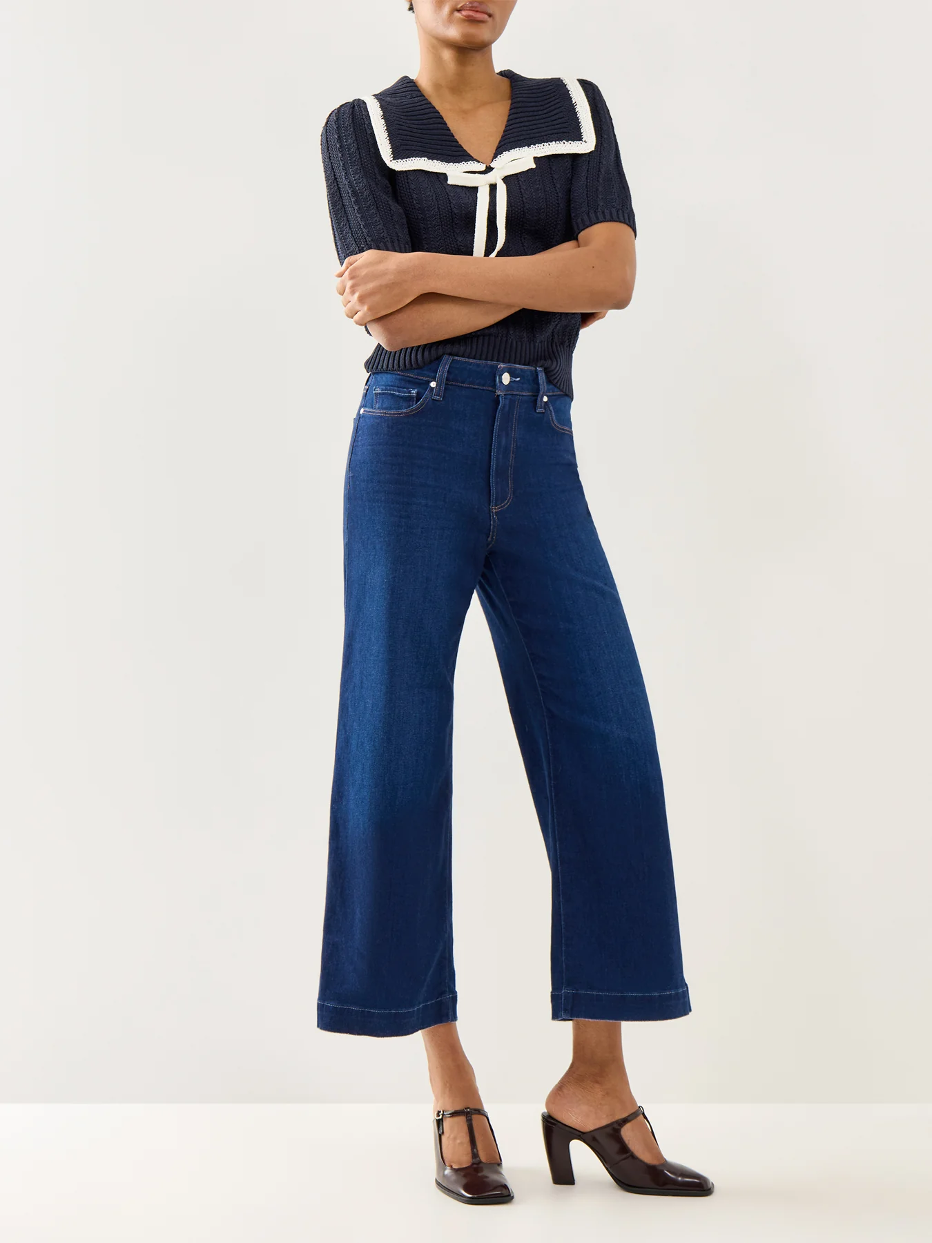 Anessa Crop Wide Leg Jeans Blue - Image 2