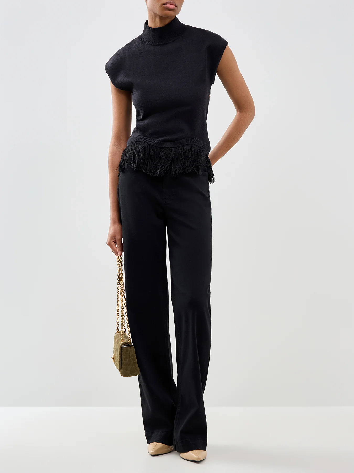 Leenah Wide Leg Trousers Black - Image 2
