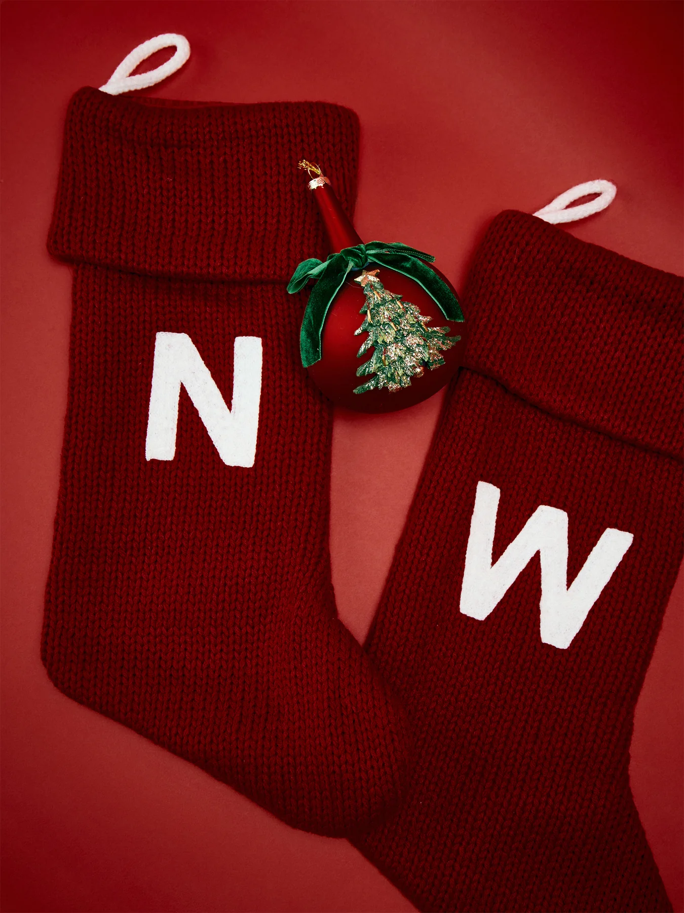 Alphabet Velvet Christmas Stocking N - Image 2