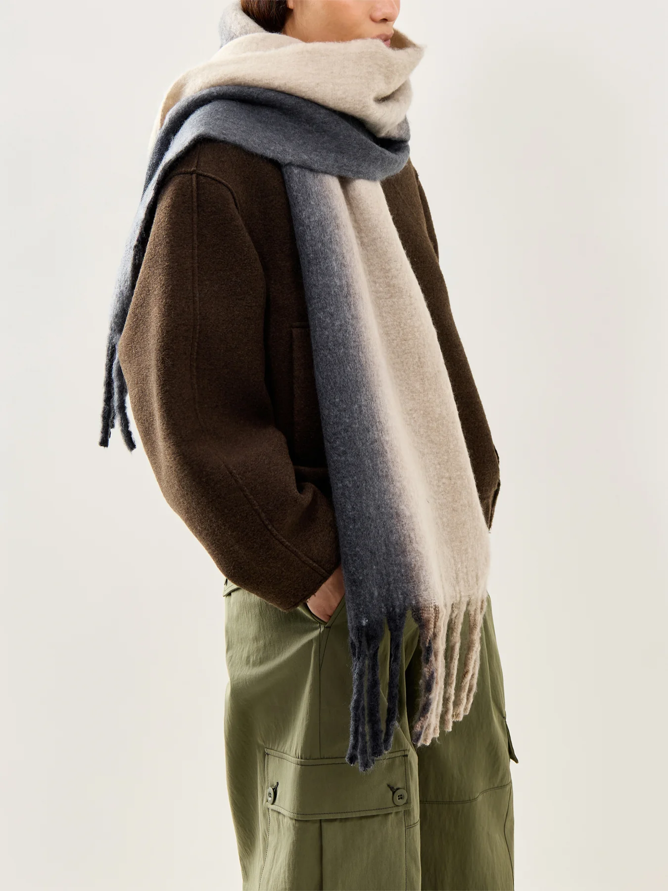 Jocca Stripe Ombre Scarf Beige - Image 2
